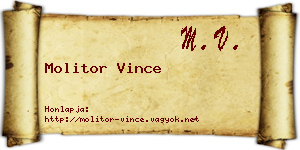 Molitor Vince névjegykártya